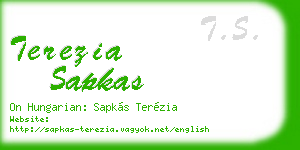 terezia sapkas business card