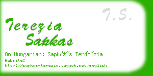 terezia sapkas business card